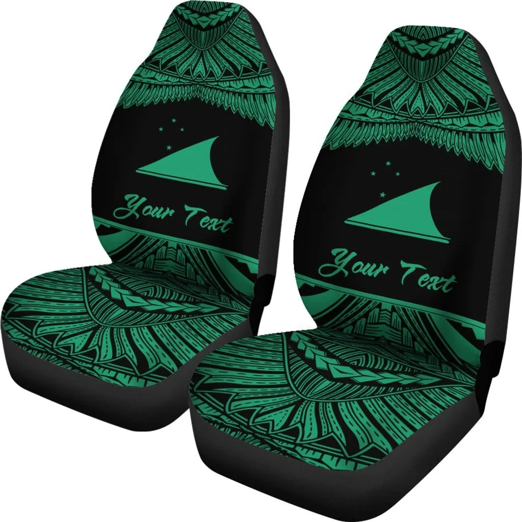 Tokelau Polynesian Custom Personalised Car Seat Covers - Pride Green Version