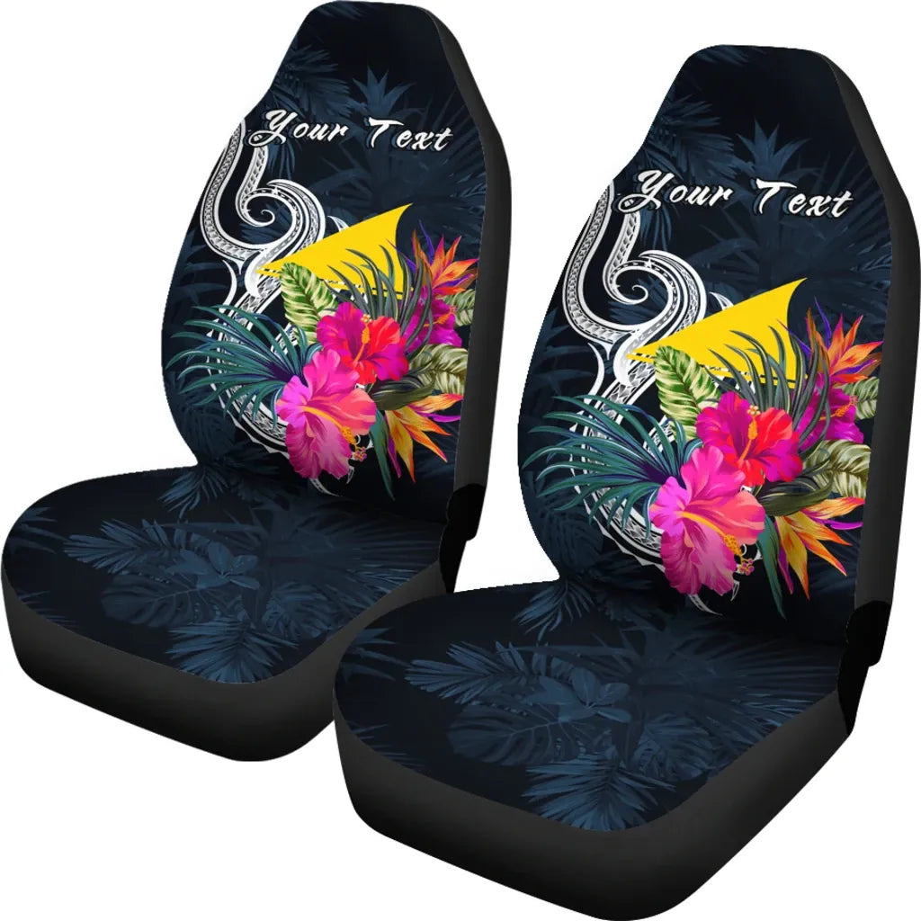 Tokelau Polynesian Custom Personalised Car Seat Covers - Tropical Flower