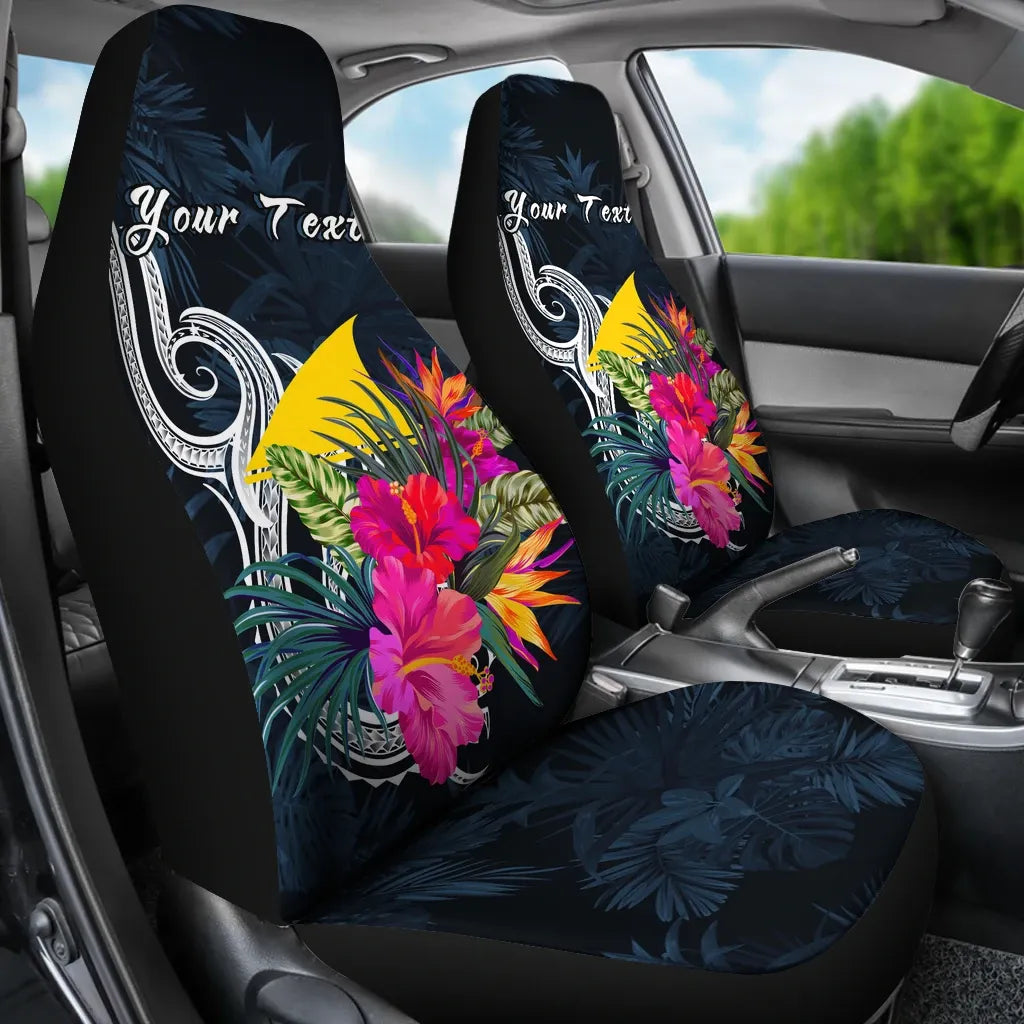 Tokelau Polynesian Custom Personalised Car Seat Covers - Tropical Flower