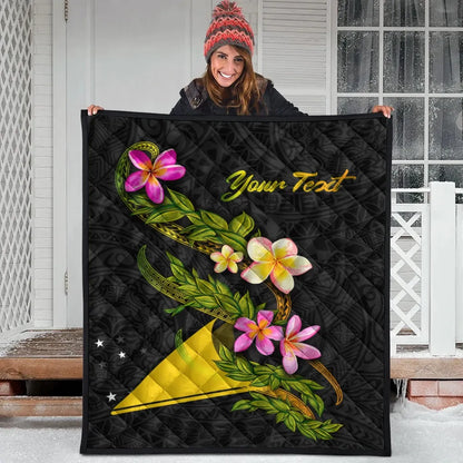 Tokelau Polynesian Custom Personalised Quilt - Plumeria Tribal