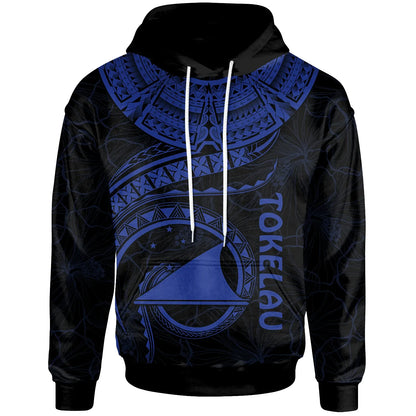 Tokelau Polynesian Hoodie - Tokelau Waves (Blue)