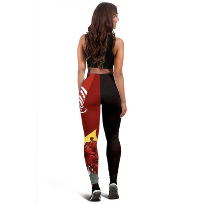 Tokelau Polynesian Legging  - Coat Of Arm With Hibiscus