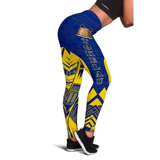 Tokelau Polynesian Legging - Polynesian Tattoo Flag Version