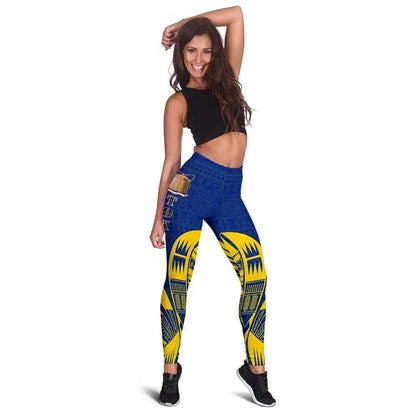 Tokelau Polynesian Legging - Polynesian Tattoo Flag Version
