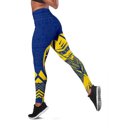 Tokelau Polynesian Legging - Polynesian Tattoo Flag Version