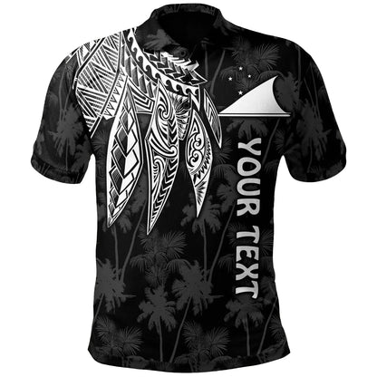 Tokelau Polynesian Personalised Polo - Polynesian Wings (White)