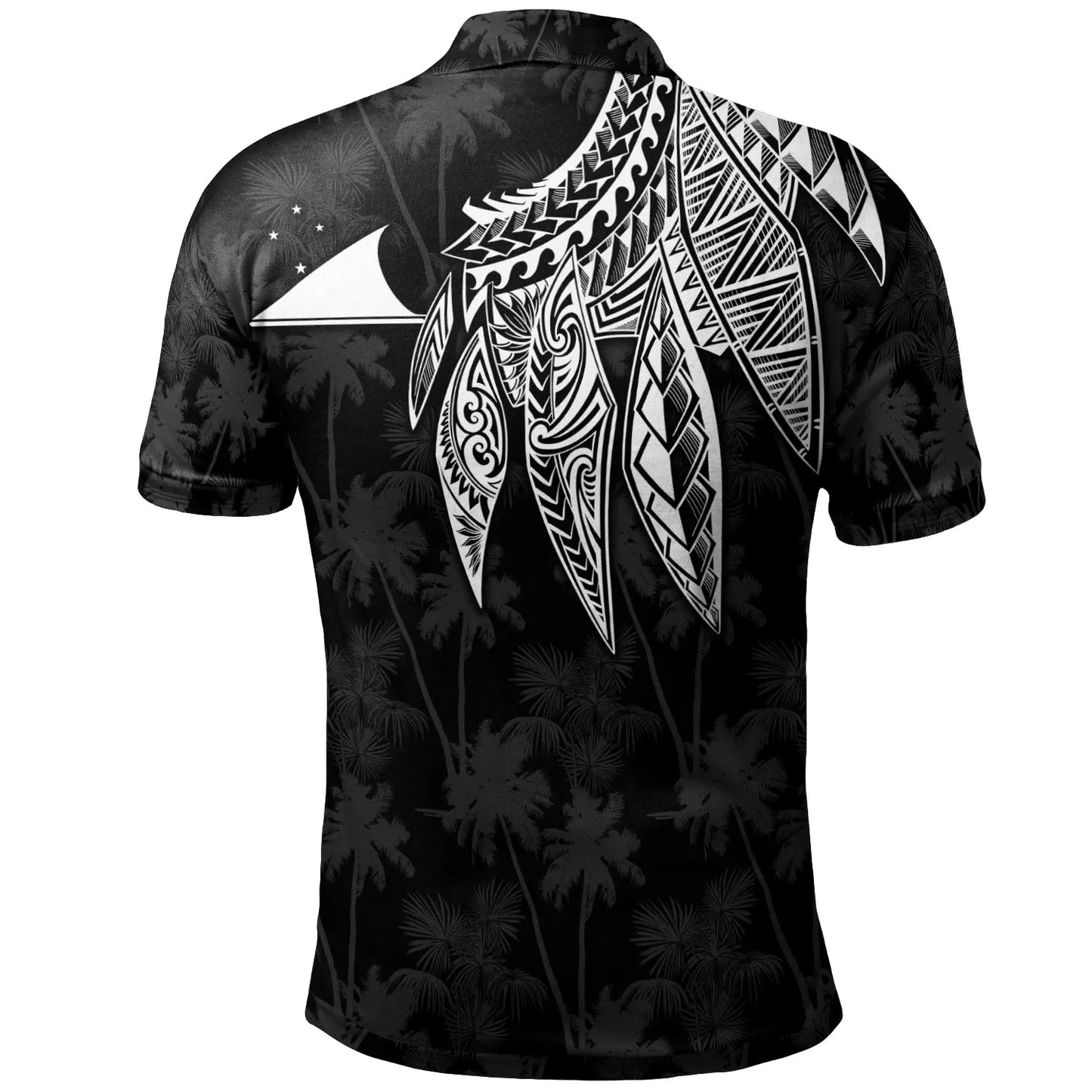 Tokelau Polynesian Personalised Polo - Polynesian Wings (White)