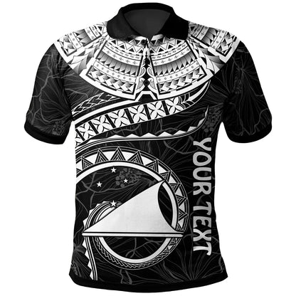 Tokelau Polynesian Personalised Polo Shirt - Tokelau Waves (White)