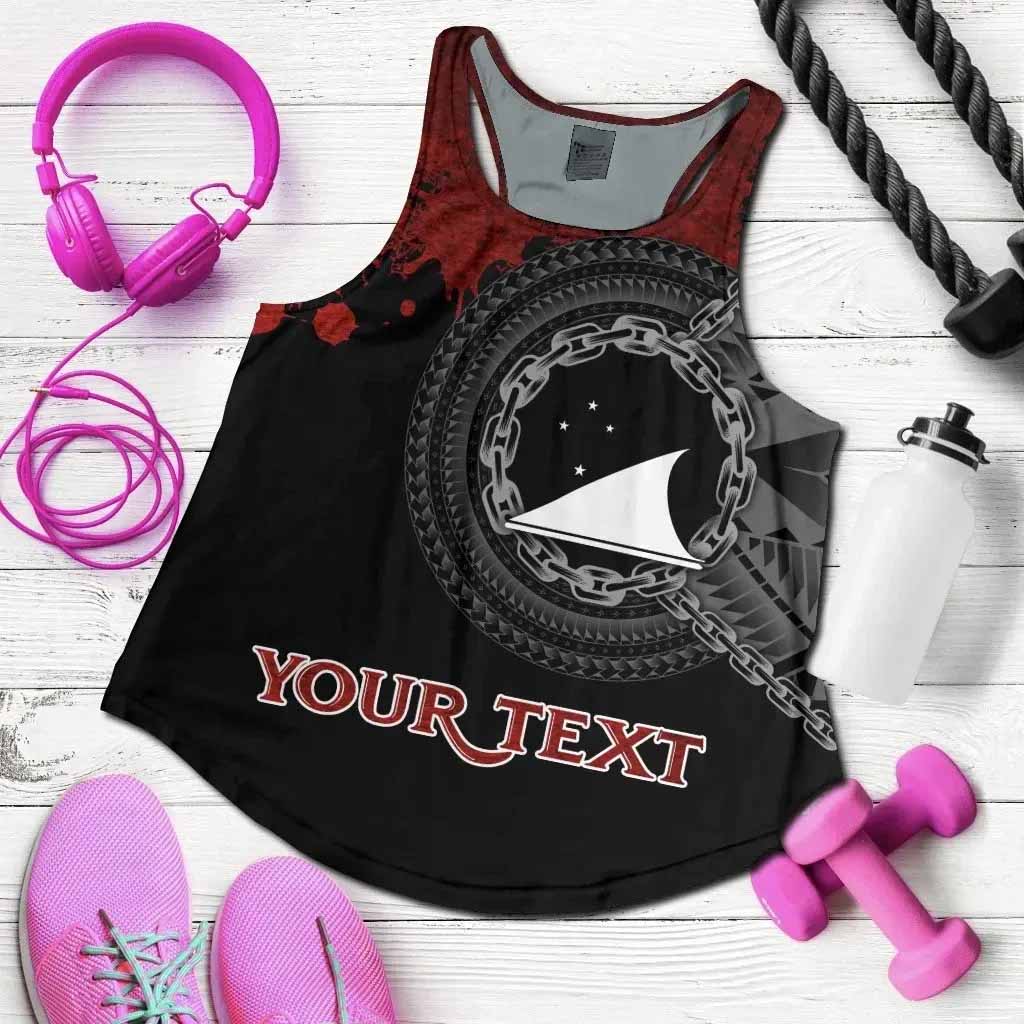 Tokelau Polynesian Personalised Women Racerback Tank - Polynesian Chain Style