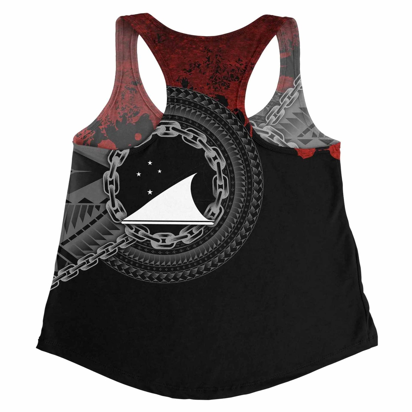 Tokelau Polynesian Personalised Women Racerback Tank - Polynesian Chain Style