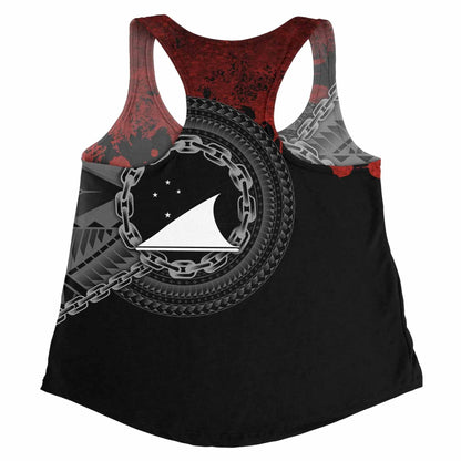 Tokelau Polynesian Personalised Women Racerback Tank - Polynesian Chain Style