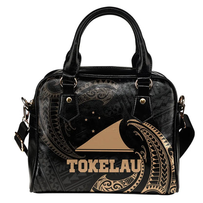 Tokelau Polynesian Shoulder Handbag - Gold Tribal Wave