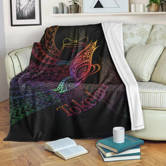 Tokelau Premium Blanket - Butterfly Polynesian Style