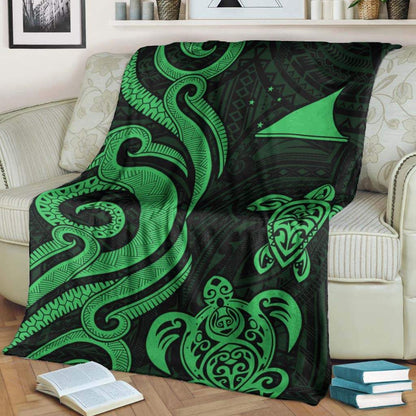 Tokelau Premium Blanket - Green Tentacle Turtle