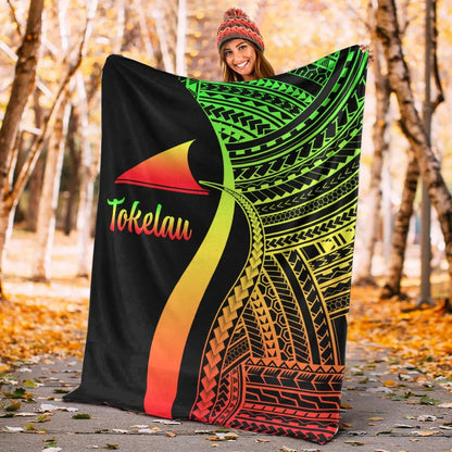 Tokelau Premium Blanket - Reggae Polynesian Tentacle Tribal Pattern