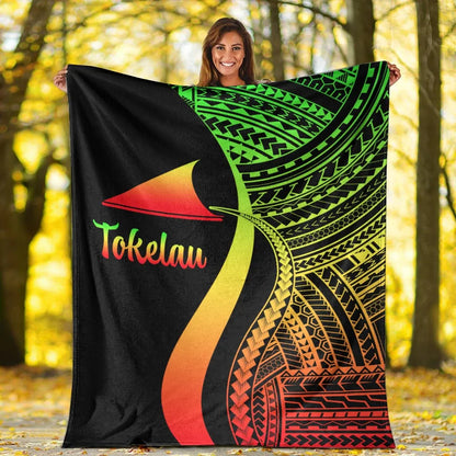 Tokelau Premium Blanket - Reggae Polynesian Tentacle Tribal Pattern