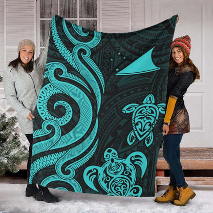 Tokelau Premium Blanket - Turquoise Tentacle Turtle