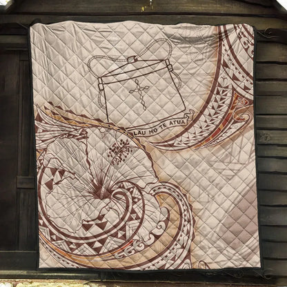 Tokelau Premium Quilt - Hibiscus Flowers Vintage Style