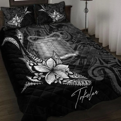Tokelau Quilt Bed Set - Fish With Plumeria Flowers Style
