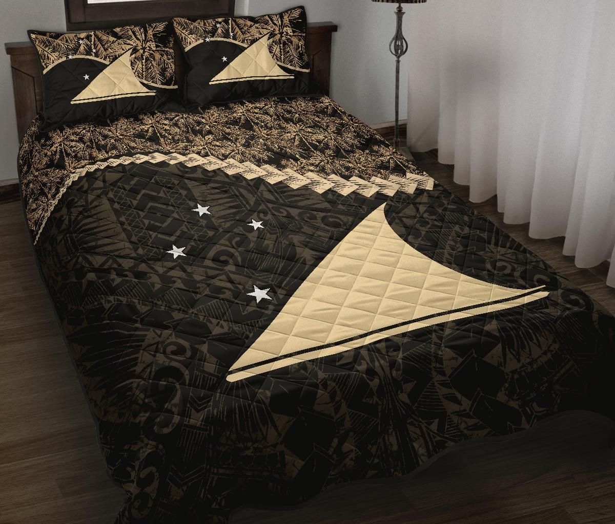 Tokelau Polynesian Quilt Bed Set Golden Coconut
