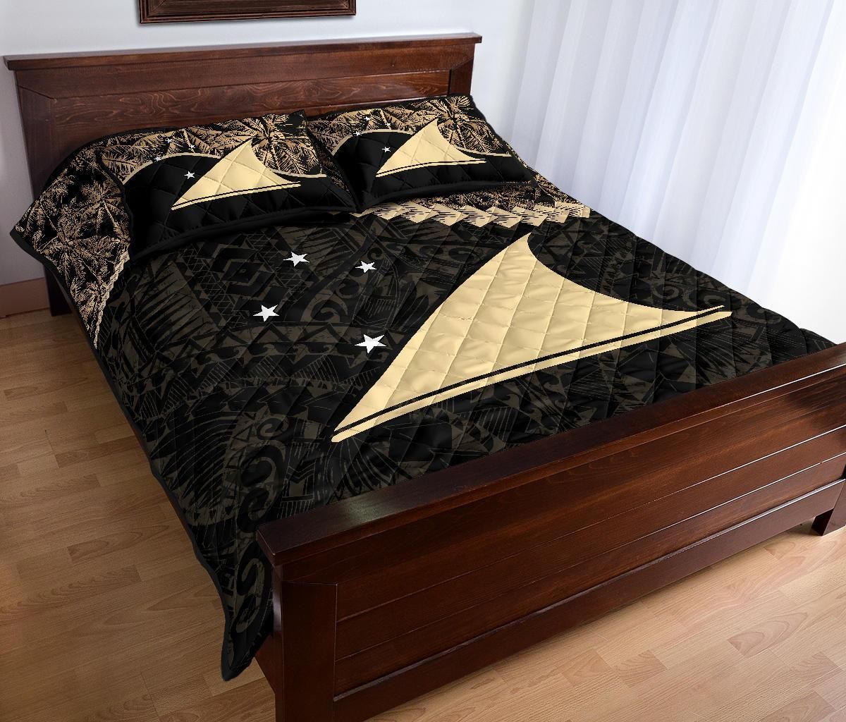 Tokelau Polynesian Quilt Bed Set Golden Coconut