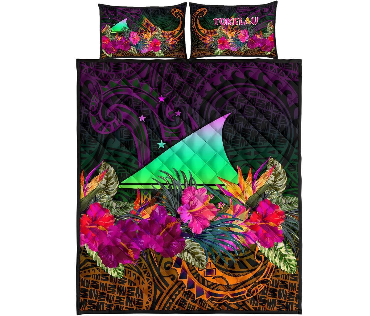 Tokelau Quilt Bed Set - Summer Hibiscus