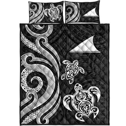 Tokelau Quilt Bed Set - White Tentacle Turtle