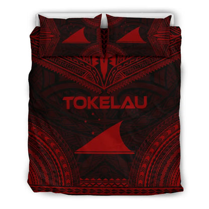 Tokelau Polynesian Chief Duvet Cover Set - Red Version