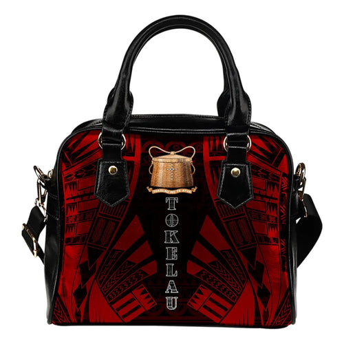 Tokelau Shoulder Handbag - Polynesian Tattoo Red