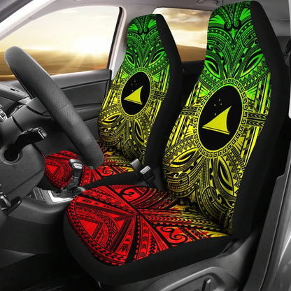 Tokelau Car Seat Cover - Tokelau Coat Of Arms Polynesian Reggae Style