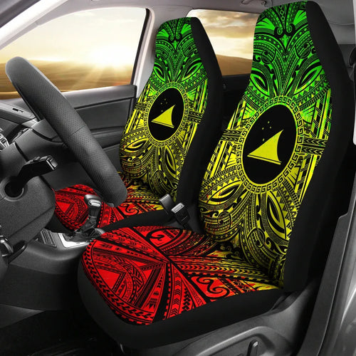 Tokelau Car Seat Cover - Tokelau Coat Of Arms Polynesian Reggae Style