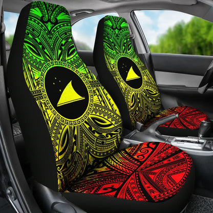 Tokelau Car Seat Cover - Tokelau Coat Of Arms Polynesian Reggae Style