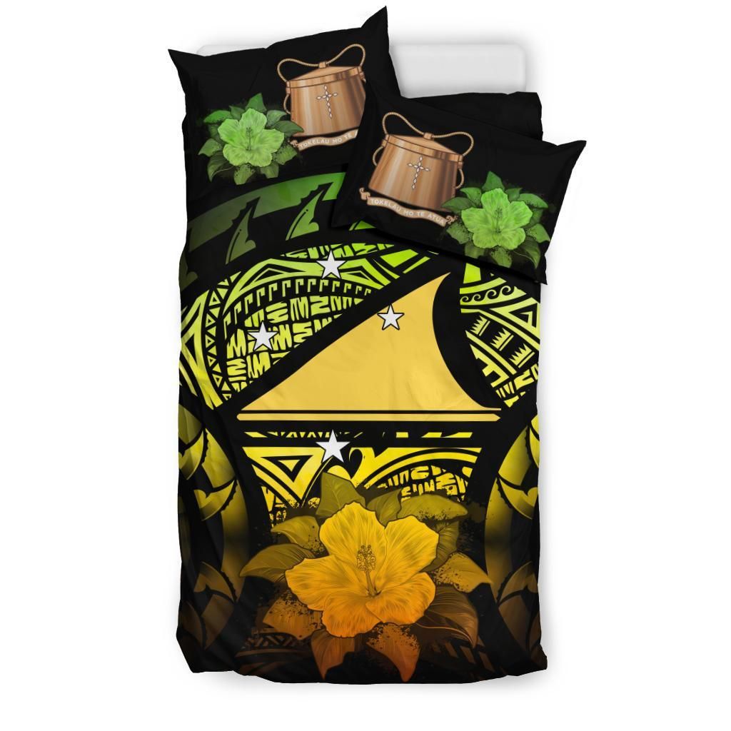 Tokelau Duvet Cover Set - Tokelau Flag & Reggae Hibiscus