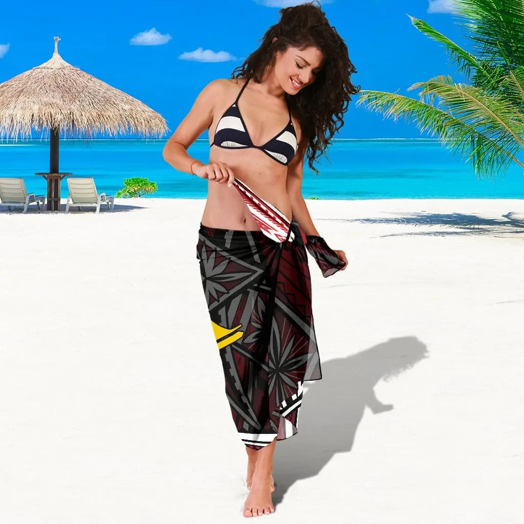 Tokelau Sarong - Tribal Flower Special Pattern Red Color
