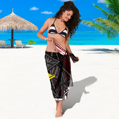 Tokelau Sarong - Tribal Flower Special Pattern Red Color