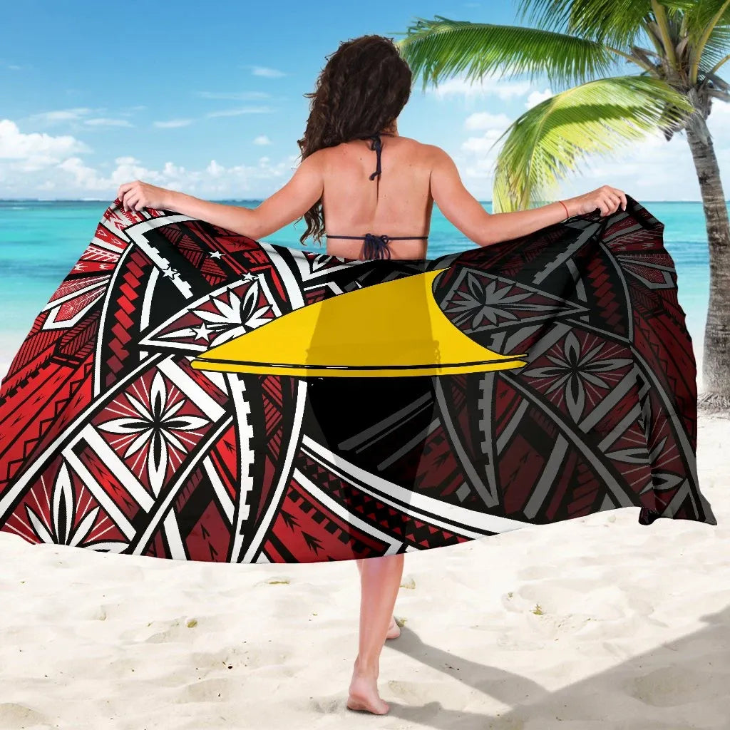 Tokelau Sarong - Tribal Flower Special Pattern Red Color