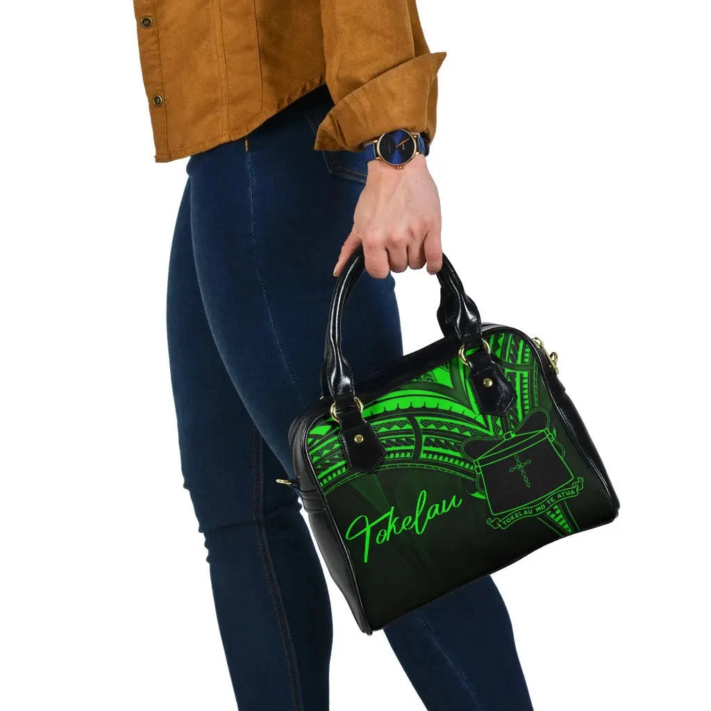 Tokelau Shoulder Handbag - Cross Style Green Color