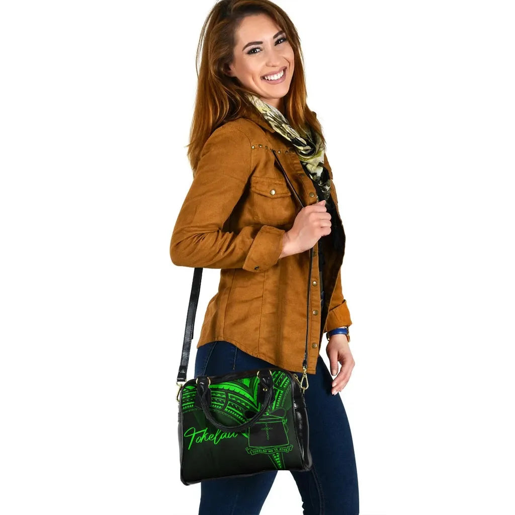Tokelau Shoulder Handbag - Cross Style Green Color