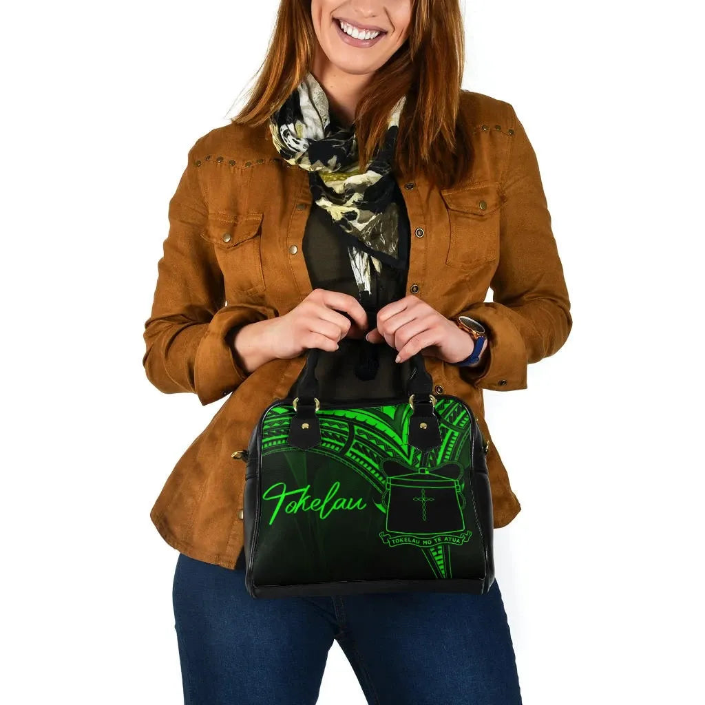 Tokelau Shoulder Handbag - Cross Style Green Color