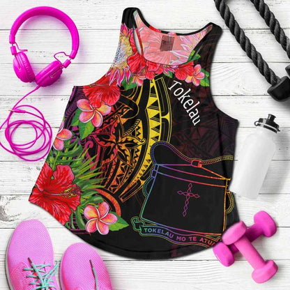 Tokelau Women Racerback Tank - Tropical Hippie Style
