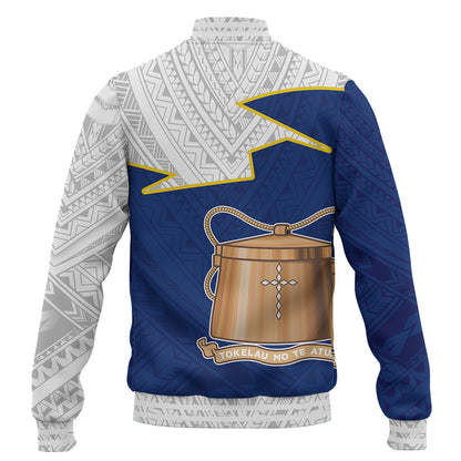 Tokelau Baseball Jacket Polynesian Tattoo Flag And Coat Of Arms