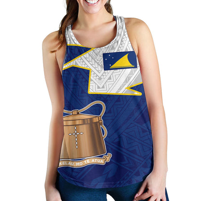 Tokelau Women Tank Polynesian Tattoo Flag And Coat Of Arms