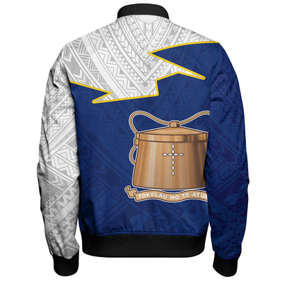 Tokelau Bomber Jacket Polynesian Tattoo Flag And Coat Of Arms
