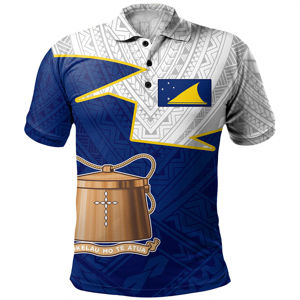 Tokelau Polo Shirt Polynesian Tattoo Flag And Coat Of Arms