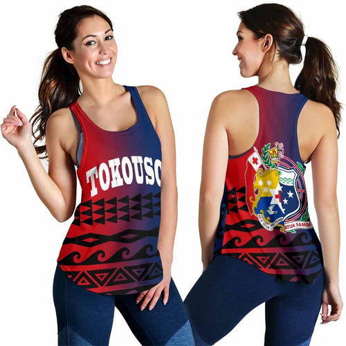 Tokouso Women Racerback Tank - Polynesian Pattern