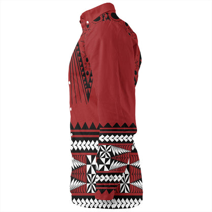 Tonga Long Sleeve Shirt Polynesia Island Ngatu Pattern Style