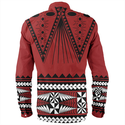 Tonga Long Sleeve Shirt Polynesia Island Ngatu Pattern Style