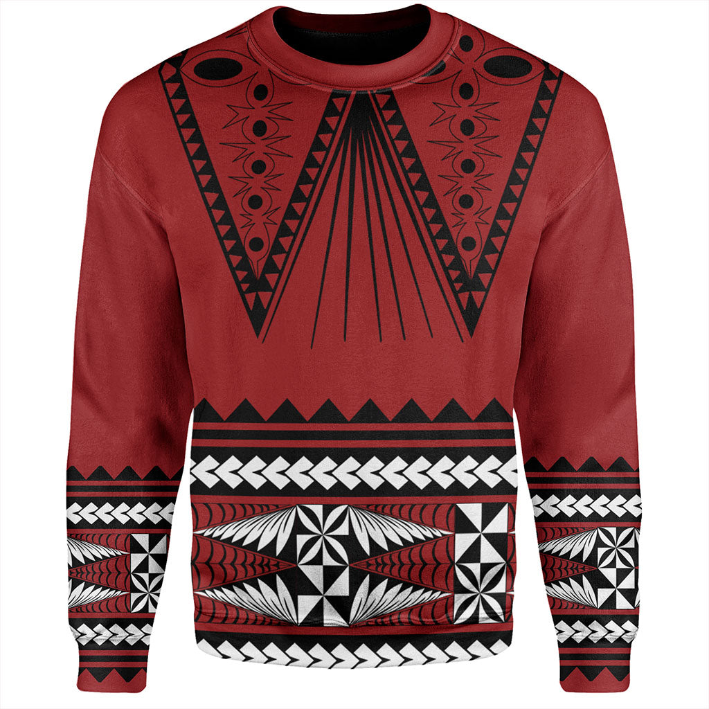 Tonga Sweatshirt Polynesia Island Ngatu Pattern Style
