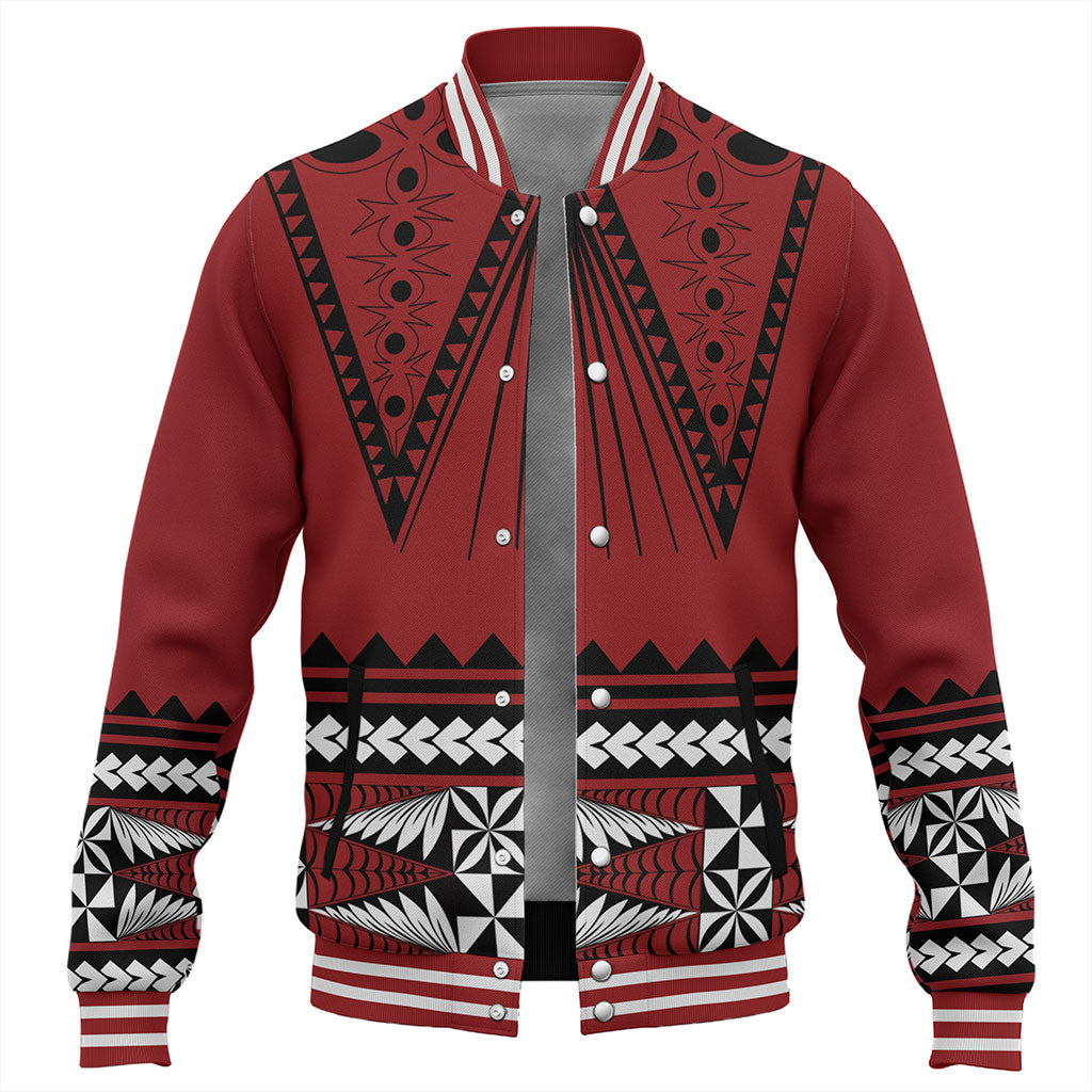 Tonga Baseball Jacket Polynesia Island Ngatu Pattern Style