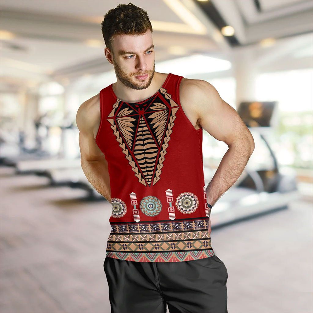 Tonga Tank Top Ngatu Design Fabric